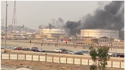 ജിദ്ദയിലെ മിസൈല്‍ ആക്രമണത്തില്‍ അരാംകോയുടെ എണ്ണ ടാങ്കിന് തീപിടിച്ചു