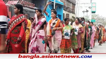 জোরালো হচ্ছে সিবিআই তদন্তের দাবি, তপন কান্দু হত্যার বিচার চেয়ে বড় মিছিল ঝালদার মহিলাদের