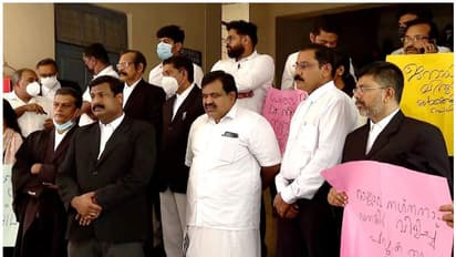 നീന പ്രസാദിൻ്റെ നൃത്തം തടഞ്ഞതിനെതിരെ പ്രതിഷേധം; കോടതിക്ക് മുന്നിൽ പാട്ടുപാടി അഭിഭാഷകർ