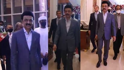 துபாயில் கோட் சூட்டில் கெத்து காட்டும் முதல்வர் ஸ்டாலின்.. அட டோட்டலா ஸ்டைலே மாறிப்போச்சு..!