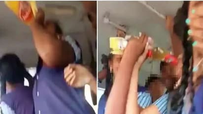 चलती स्कूल बस में ऐसी हरकत करते दिखे छात्र और छात्राएं, हाथों में थी बीयर की बोतलें