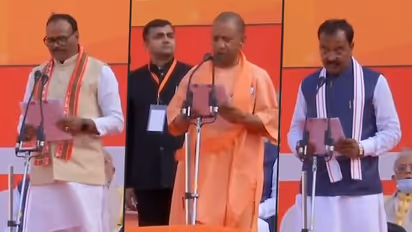 Yogi Adityanath takes oath as UP CM for 2nd time; Keshav Maurya, Brajesh Pathak as DyCM