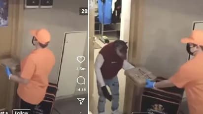 Viral Video : ഡെലിവറിയുമായി വന്ന സ്ത്രീ ഞെട്ടി; പിസ വാങ്ങിയത് ഒരു ആള്‍കുരങ്ങന്‍ 