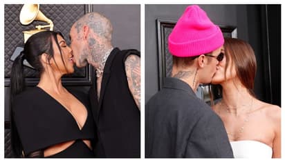 Grammys 2022: Kourtney Kardashian, Travis Barker to Justin Bieber, Hailey Bieber and more passionate moments
