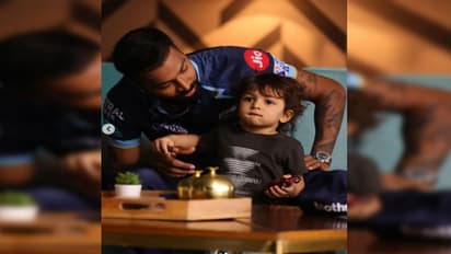 IPL 2022-  ಪತ್ನಿ ಮತ್ತು ಮಗನ ಜೊತೆ Hardik Pandya ಗೆಲುವಿನ ಸೆಲೆಬ್ರೆಷನ್‌