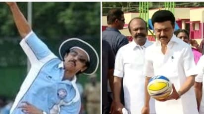 வாலிபால் விளையாடி அசத்திய ஸ்டாலின்...! எதிரணியினர் திணறல் ..! கை தட்டி ரசித்த பொதுமக்கள்