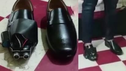 இது சூப்பரா இருக்கே.. பார்வையற்றவர்களுக்கு உதவும் ஹைடெக் ஷூ.... 9-ம் வகுப்பு மாணவன் அசத்தல்...!