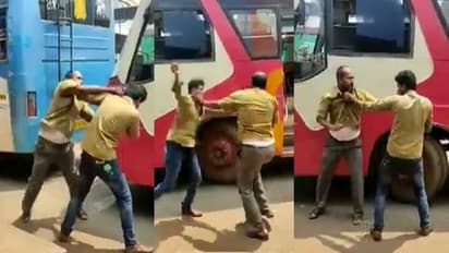 ಉಡುಪಿಯಲ್ಲಿ ಖಾಸಗಿ ಬಸ್ ಸಿಬ್ಬಂದಿಗಳ ಹೊಡೆದಾಟ: ವಿಡಿಯೋ ವೈರಲ್!