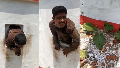 ఎరక్కపోయి వచ్చి.. ఇలా ఇరుక్కుపోయాడు.. దొంగతనానికి వచ్చి కన్నంలో ఇరుక్కుని.. ఈ దొంగ బాధ వర్ణనాతీతం... !!