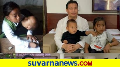 ತಮ್ಮನನ್ನು ಮಡಿಲಲ್ಲಿಟ್ಟುಕೊಂಡು ಪಾಠ ಕೇಳುತ್ತಿದ್ದ ಮಣಿಪುರ ಬಾಲೆಗೆ ನೆರವಾದ ಸಚಿವ