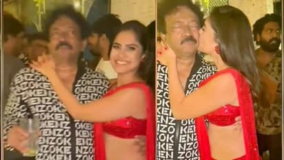 RGV కి ఘాటైన బర్త్ డే గిఫ్ట్ ... వర్మను ముద్దుల్లో ముంచెత్తిన హీరోయిన్