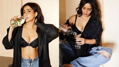 రాంచరణ్ హీరోయిన్ పై ట్రోలింగ్.. మద్యం బాటిల్ ఒకవైపు, ఫుల్ కిక్కిచ్చే అందాలు మరోవైపు 