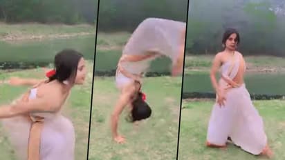 Woman does an incredible backflip in a saree; video goes viral