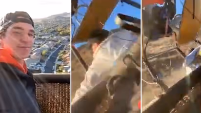 Man in hot air balloon captures moments before crashing; Watch scary video