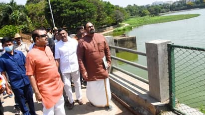 Union Minister Rajiv Chandrasekhar reviews 'Amrit Sarovar' project in Bengaluru