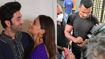 Alia Bhatt-Ranbir: ഫോട്ടോ എടുക്കേണ്ട ! മൊബൈലിൽ സ്റ്റിക്കറൊട്ടിച്ച് സുരക്ഷാ ഉദ്യോ​ഗസ്ഥർ; താരവിവാഹ ഒരുക്കങ്ങൾ