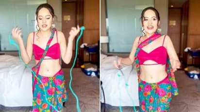 साड़ी पहन रस्सी कूदती दिखीं उर्फी जावेद, लोगों ने सनी लियोनी और राखी सावंत से जोड़ते हुए कही ये बात