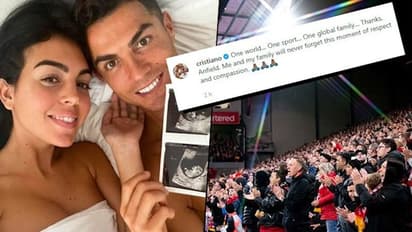 'One world, one sport, one family': Ronaldo thanks Anfield for tribute after baby son's death