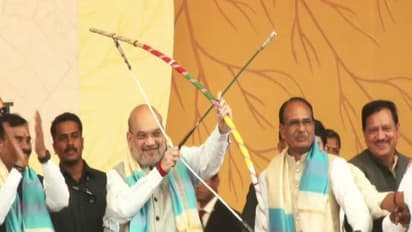 अमित शाह का शाही स्वागत: भोपाल के जंबूरी मैदान में पारंपरिक नृत्य के साथ अभिनंदन, देखिए ग्रैंड वेलकम की Photos