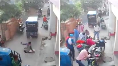 Watch: Woman in Patna falls into a manhole while talking on phone