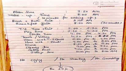 मां ने बेटे के लिए ऐसा टाइम टेबल बनाया की सोशल मीडिया में हो रही तारीफ, बच्चे को बोनस में मिलेंगे पैसे