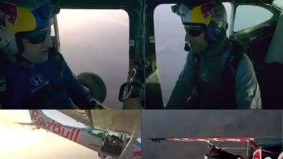 14000 അടി ഉയരത്തിൽ നിന്ന് വിമാനങ്ങൾ കൈമാറാൻ പൈലറ്റുമാരുടെ ശ്രമം- നെഞ്ചിടിക്കും വീഡിയോ 