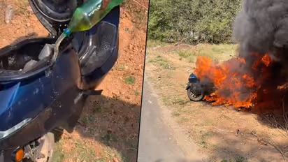 Watch: Man sets his e-bike ablaze after service centre fails to extend timely support