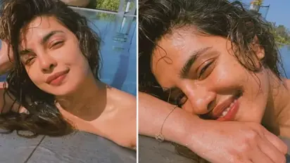 बिना मेकअप भीगे बालों को संवारती दिखी प्रियंका चोपड़ा, पूल में अकेले ही ले रही थी इनका मजा