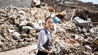 SHOCKING VIDEO from Ukraine: Angelina Jolie runs for 'Bomb Shelter' in Lviv