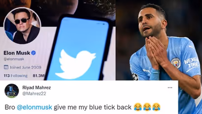 Twitter explodes after Man City's Riyad Mahrez makes blue tick plea to Elon Musk