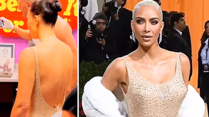 Kim Kardashian unable to zip up Marilyn Monroe dress at Met Gala; see video