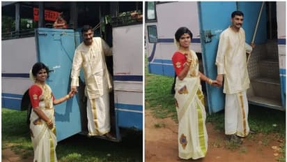 പ്രിയപ്പെട്ട കെഎസ്ആർടിസി ബസിനെ വിവാഹ യാത്രയിലും കൂടെ കൂട്ടി കോട്ടയം സ്വദേശി