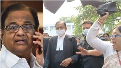 நீதிமன்ற வளாகத்தில் ப.சிதம்பரத்தை விரட்டியடித்த காங்கிரஸ் வழக்கறிஞர்கள்..! கருப்புக் கொடி காட்டியதால் பரபரப்பு