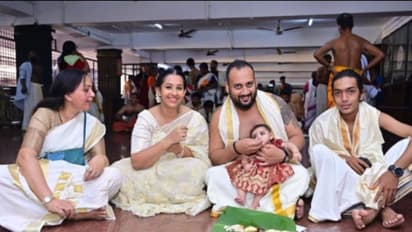 സുദർശനയ്ക്ക് ചോറൂൺ; സന്തോഷം പങ്കുവച്ച് അര്ജുന് സോമശേഖര്