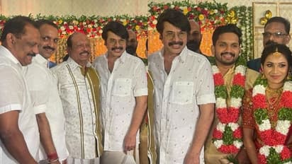 കെ.സുരേന്ദ്രന്റെ മകന്റെ വിവാഹത്തിൽ താരമായി മമ്മൂട്ടി