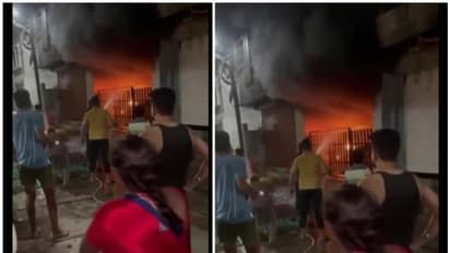 அடுக்குமாடி குடியிருப்பில் பற்றி எரிந்த தீ....! 7 பேர் உடல் கருகி பலியான பரிதாபம்...அதிர்ச்சி வீடியோ