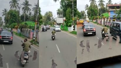 അഞ്ച് കിലോമീറ്ററോളം കെഎസ്ആര്ടിസി ബസിനെ ചുറ്റിച്ച് 'സ്കൂട്ടര് അഭ്യാസം' -വീഡിയോ