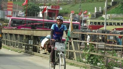 രാജ്യത്ത് മരങ്ങള് നട്ടുപിടിപ്പിക്കണമെന്ന് ആവശ്യപ്പെട്ട് യുവാവിന്റെ സൈക്കിള് റാലി