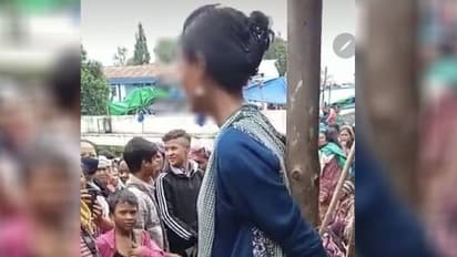 பட்டப்பகலில் கம்பத்தில் கட்டிவைக்கப்பட்ட பெண்... வைரலான வீடியோ.... என்ன ஆச்சு தெரியுமா?