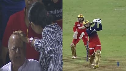 बेंगलुरु के खिलाड़ी ने मारा ऐसा छक्का कि घायल हो गया स्टैंड्स में बैठा बुजुर्ग, सिर पर तेजी से पड़ी बॉल