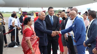 Ram Nath Kovind: జమైకా చేరుకున్న రాష్ట్రపతి రామ్నాథ్ కోవింద్.. మే 18న పార్లమెంట్లో ప్రసంగం !