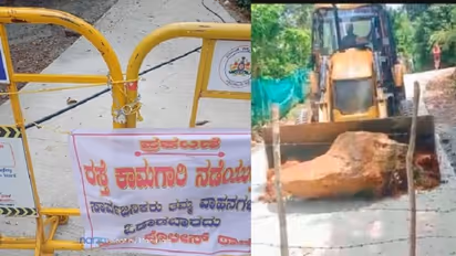 ಶಾಸಕರೇ ಉದ್ಘಾಟನೆ ಮಾಡ್ಬೇಕೆಂಬ ಹುಂಬತನ, ರಸ್ತೆಗೆ ತಂತಿ ಬೇಲಿ ಹಾಕಿ ದಿಗ್ಬಂದನ