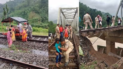 அசாமில் ஏற்பட்ட வெள்ளத்தில் சிக்கி 9 பேர் உயிரிழப்பு...!ரயில் சேவை முடங்கியது..! 6 லட்சம் மக்கள் பாதிப்பு