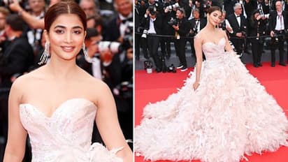 Pooja Hegde dons feathery strapless pink gown at Cannes 2022; see pictures