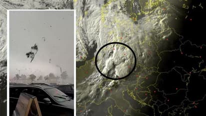 80 ಕಿಮೀ ವೇಗದಲ್ಲಿ ಜರ್ಮನಿಗೆ ಅಪ್ಪಳಿಸಿದ ಸಾವಿನ ಸುಂಟರಗಾಳಿ, ಗಾಳಿಯಲ್ಲಿ ಹಾರಿದ ಮರಗಳು!