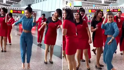 Bengali actress Monami Ghosh shows off her dance skills along with SpiceJet flight attendants (Watch)