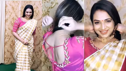 സാരി ഡ്രാപ്പിങ് വീഡിയോ പങ്കുവച്ച് ശരണ്യ, കിടിലനെന്ന് ആരാധകര്‍