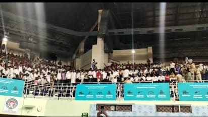 ஒரே இடத்தில் குவிந்த திமுக-பாஜக.. ஸ்டாலின் வாழ்க- ஜெய் மாதாகி.. மாறி மாறி டப் கொடுக்கும் தொண்டர்கள்.