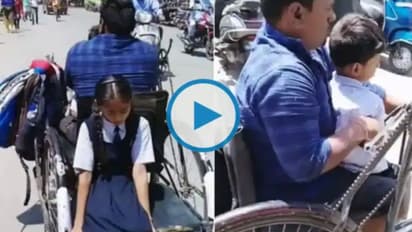 ಕಾಲು ಸ್ವಾಧೀನವಿಲ್ಲ: ಆದರೂ ಈ ಅಪ್ಪ ಕರ್ತವ್ಯ ಮರೆತಿಲ್ಲ: ವಿಡಿಯೋ