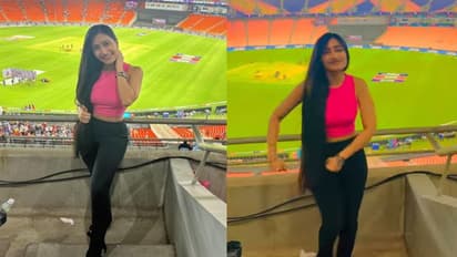 खुले बाल छोटा सा टॉप पहन पति को इस तरह चीयर करने पहुंची धनश्री वर्मा, बीच मैच में ही लगाने लगी ठुमके